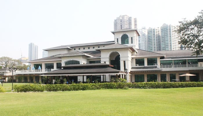 Clubhouse of Wack Wack Golf and Country club facing the fairways